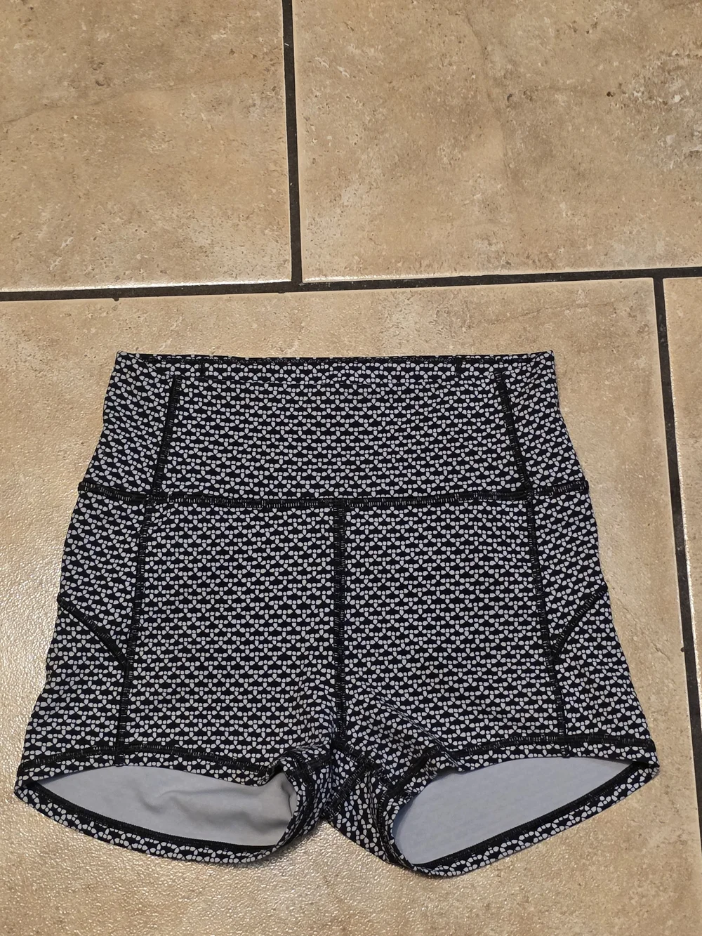 lululemon athletica Black & White Micro-Pattern High-Rise Athletic Shorts